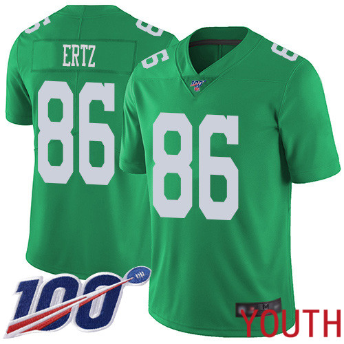 Youth Philadelphia Eagles #86 Zach Ertz Limited Green Rush Vapor Untouchable NFL Jersey 100th Season Football